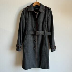KENNETH COLE Gray Wool Cashmere Blend Belted Sherlock Holmes Style Coat